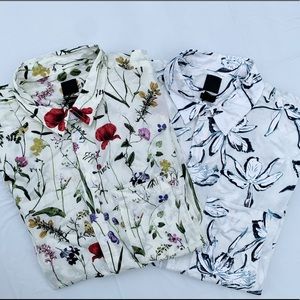 2 Floral Button Down Shirts